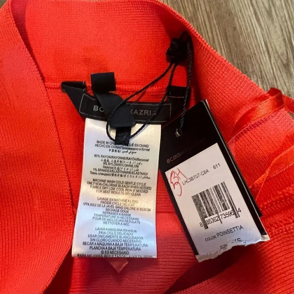 BCBG bandage mini skirt orange size xs